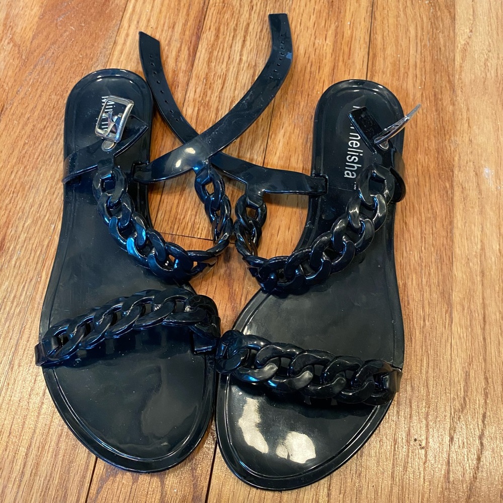 Chain jelly sandals